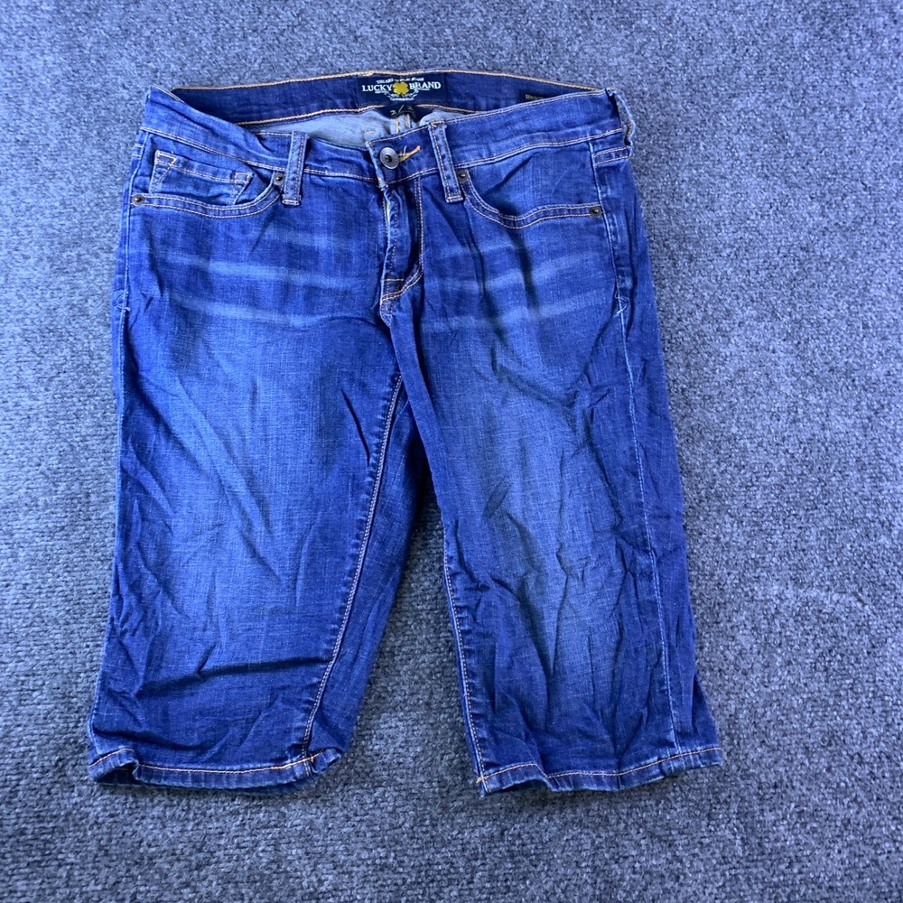Lucky Brand Brigitte Bermuda Shorts Womens 2/26 Blue Denim Stretch Medium Wash